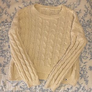 Abercrombie & Fitch Cable Knit Sweater - Cream